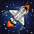 Space shuttle and rockets vector illustration