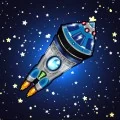 Space shuttle and rockets vector illustration
