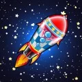 Space shuttle and rockets vector illustration