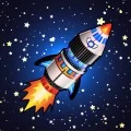 Space shuttle and rockets vector illustration