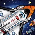 Space shuttle and rockets vector illustration