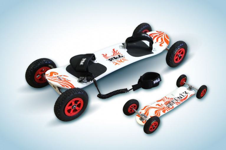 This is a R1 RKB mountainboard of Radsails, the illustration represents a fenix, designed by TheToonPlanet