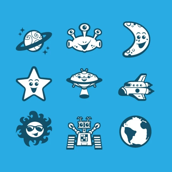 Space vector avatars Space vector avatar design icon set