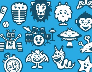 Vector avatar design & icons for children learning platform