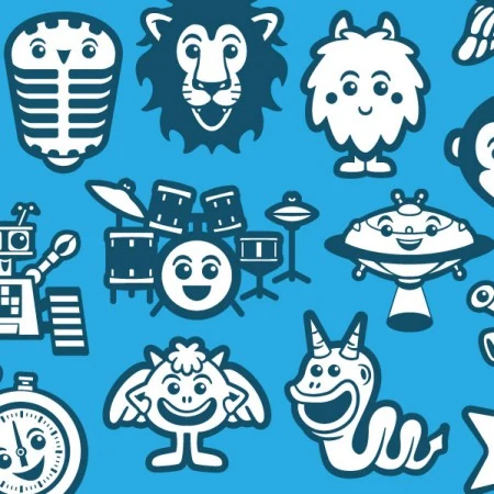 Vector avatar design & icons for children learning platform