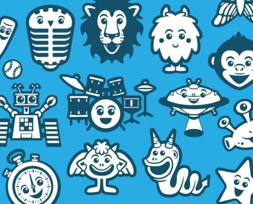 Vector avatar design & icons for children learning platform