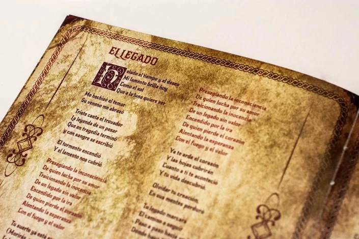 Photo detail of a inner page of Chronicles of Aravan leaflet artwork