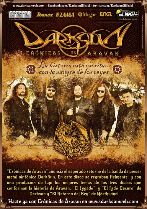 Poster design for Chronicles of Aravan, Darksun tour presenting their brand new album
