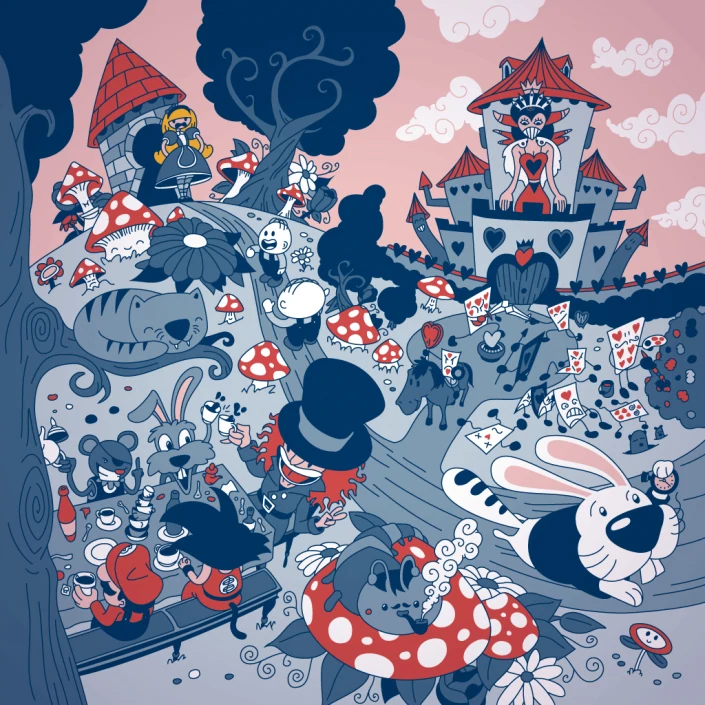 Alice in Wonderland Vector Illustration Alice in Wonderland Vector Illustration