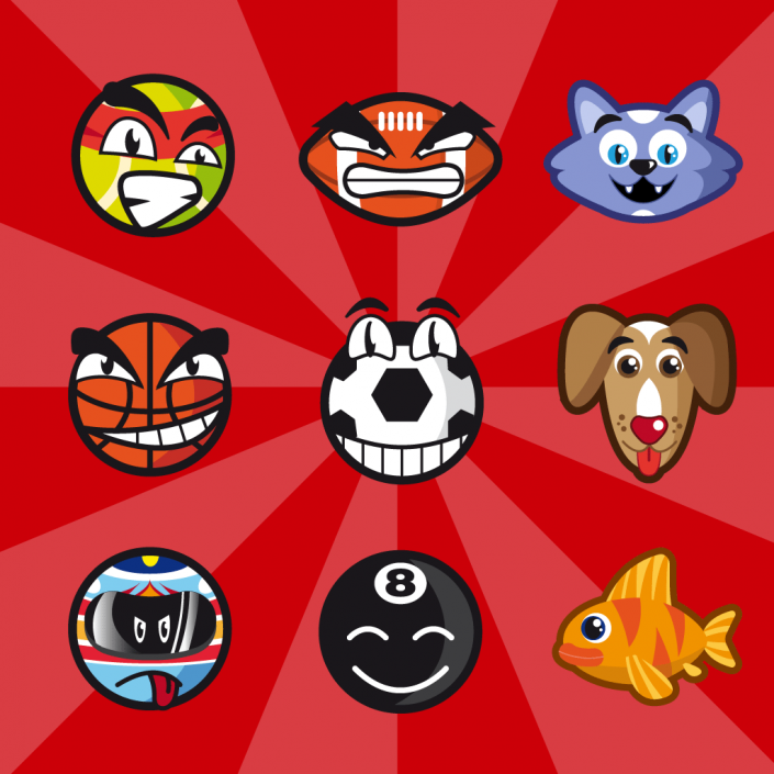Vector sport characters icon set design