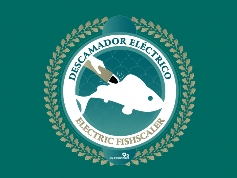 Logo design created for Electric easy fish scaler, an innovative product from Eolo-Innova, an innovation development company based in Gijón, Asturias, Spain