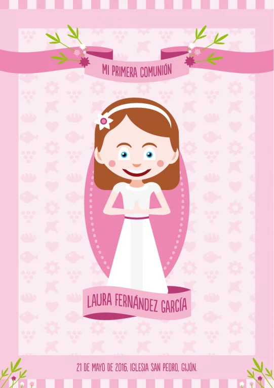 Funny communion card design illustration for special events and weddings