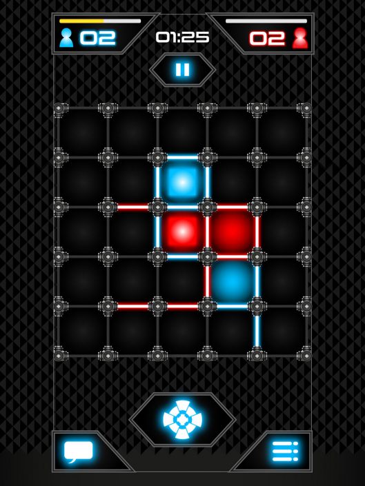 Dots and squares game play UI design (Graphic user interface)