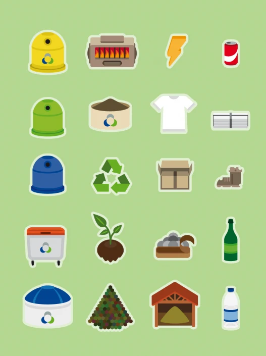 Vector icon set of recycling design elements Vector icon set of recycling design elements