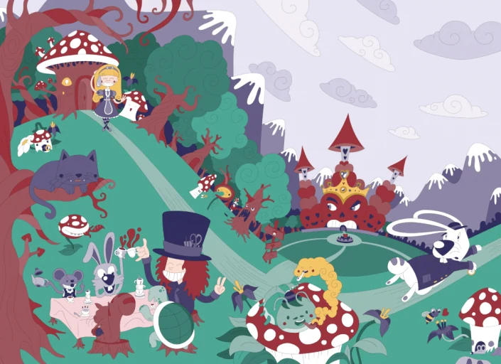Alice in Wonderland digital vector illustration Alice in Wonderland digital vector illustration